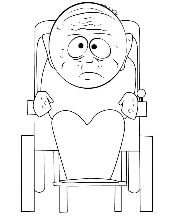 Grandpa Marvin Marsh from South Park Coloring Page