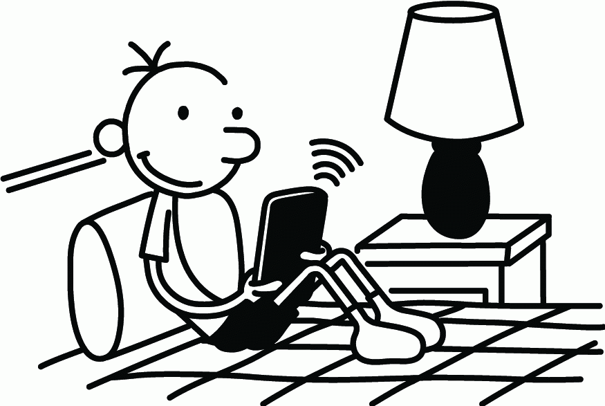 Greg Heffley On The Bed Coloring Pages