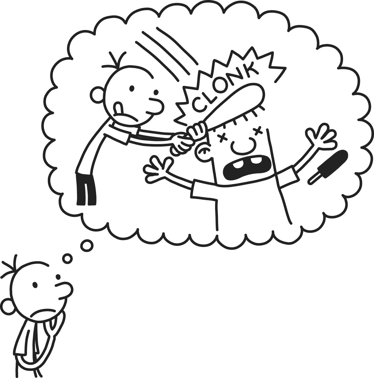 Greg Heffley with Rowley Jefferson Coloring Page