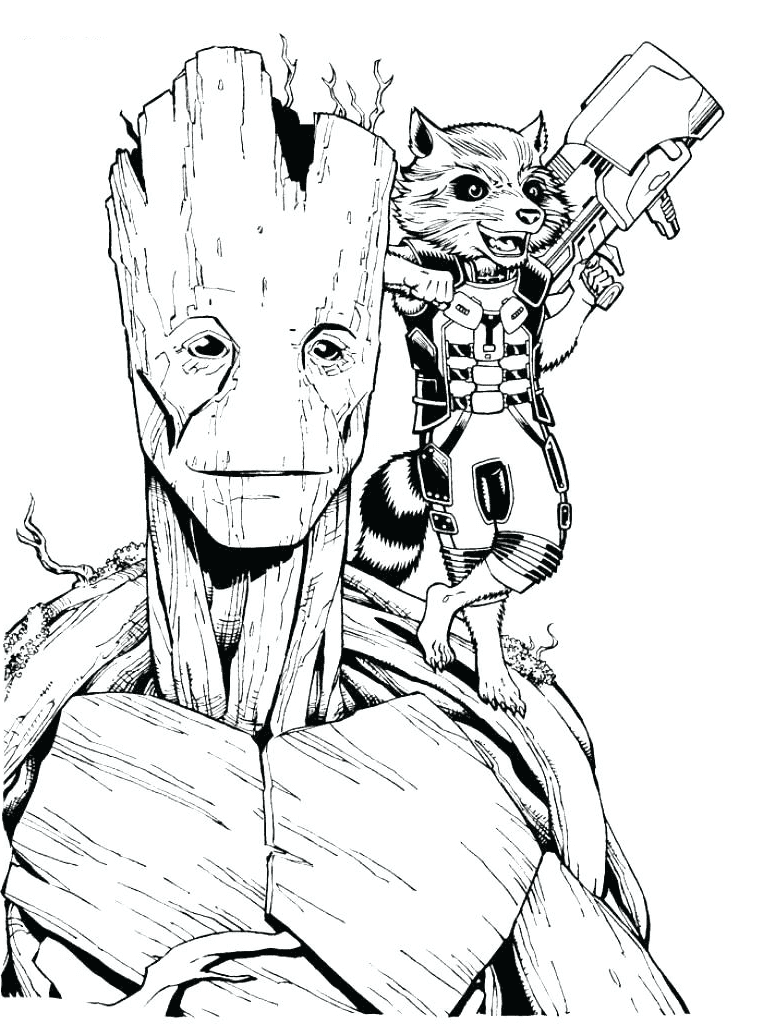 Groot and Rocket Raccoon from Groot