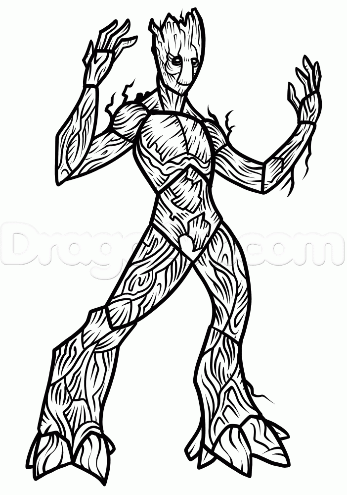 Groot from Guardians of the Galaxy Coloring Page
