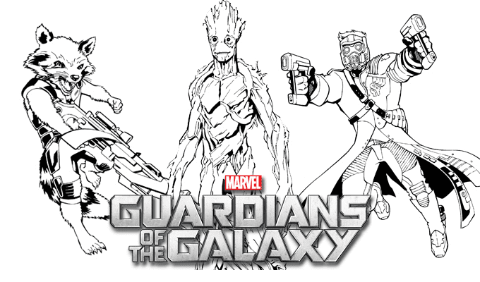 Pagina da colorare di Guardiani Galaxy