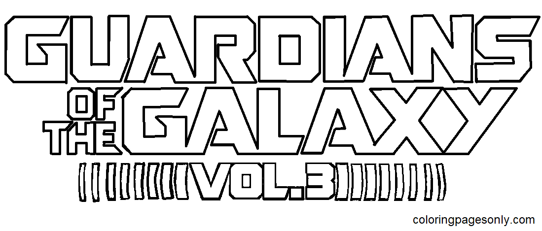 Guardiões da Galáxia Vol. 3 logotipos para colorir