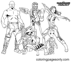 Dibujos de Guardianes de la Galaxia para colorear
