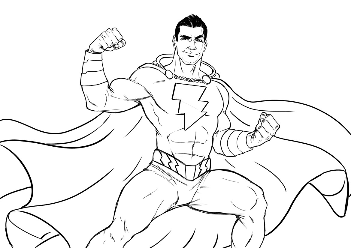 Handsome Shazam Coloring Page