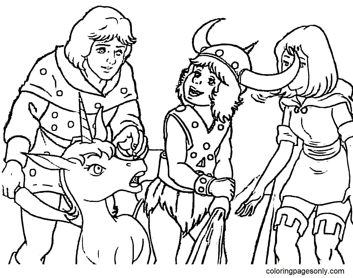 Hank, o Ranger, Bobby, o Bárbaro, Sheila, a Ladra e Uni, o Unicórnio de Dungeons & Dragons
