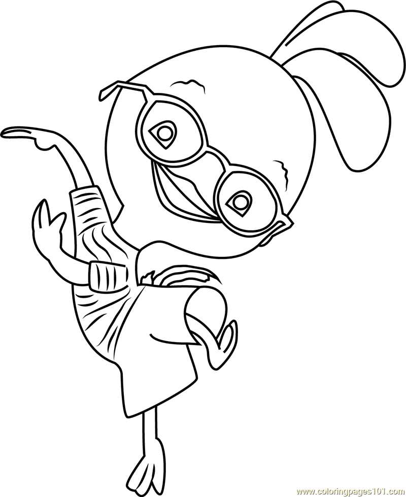 Happy Ace Cluck Coloring Page