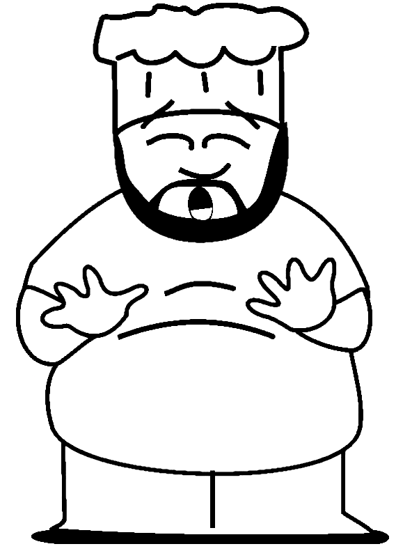 Happy Chef from South Park Coloring Page