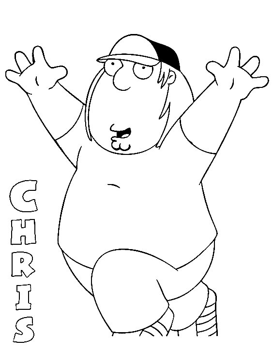 Happy Chris from Family Guy Coloring Page - Free Printable Coloring Pages