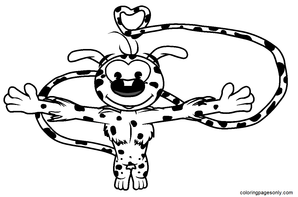 Happy Marsupilami for Kids Coloring Page