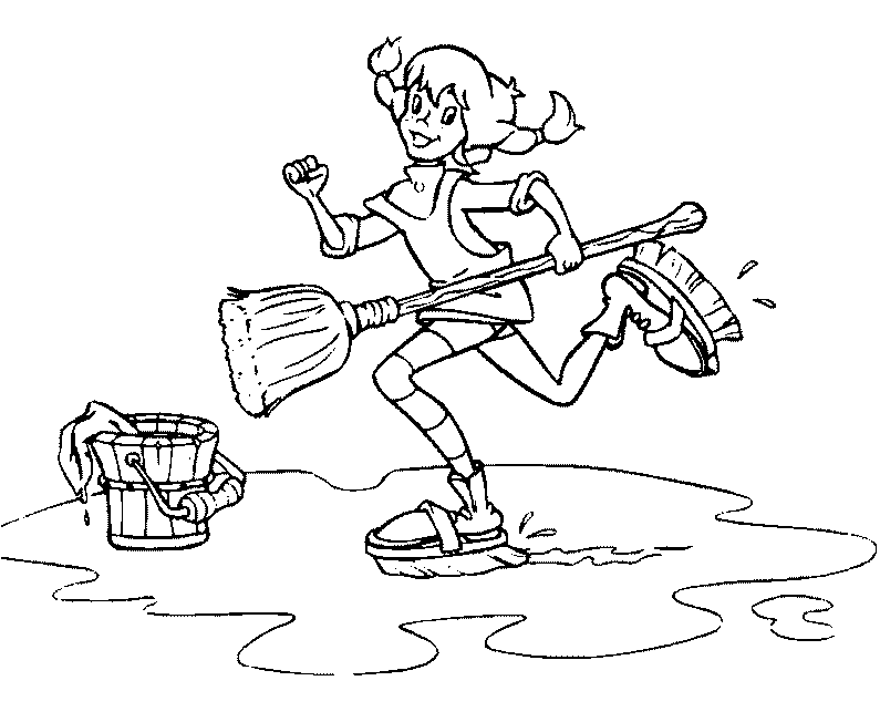 Happy Pippi Coloring Page