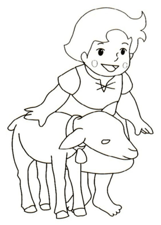 Heidi, Goat Coloring Page