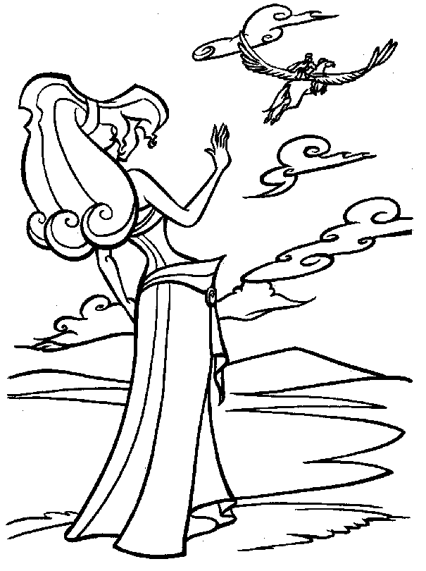 Hercules Is flying away Coloring Page