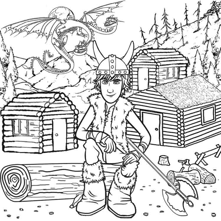 How to Train Your Dragon Free Printable Coloring Page