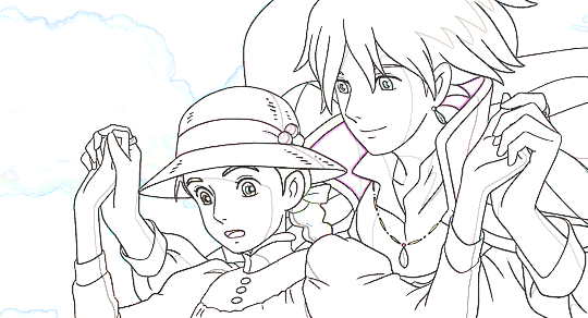 Howl with Sophie Coloring Page