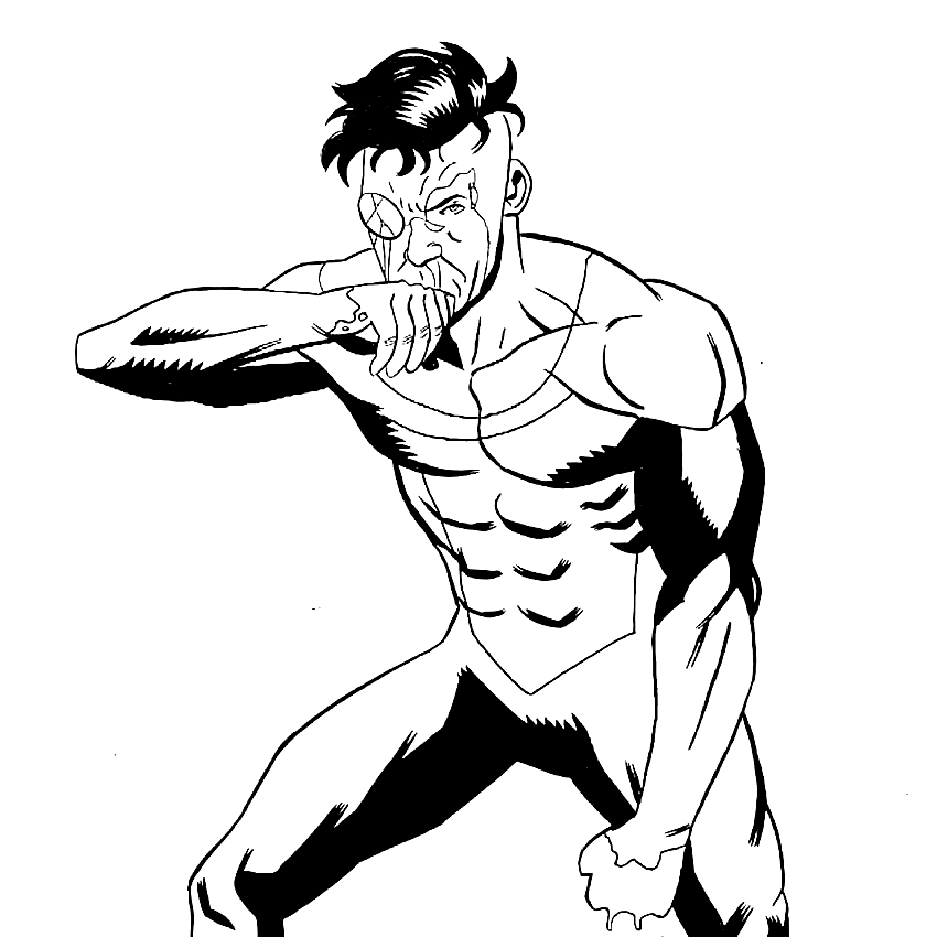 Invincible Fighting Coloring Page