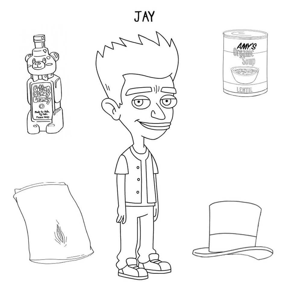 Jay Bilzerian from Big Mouth Coloring Page