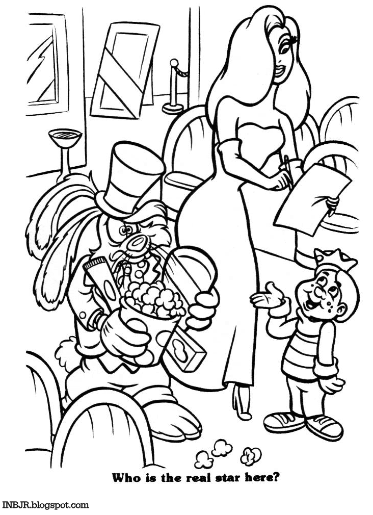 Jessica and Roger Rabbit Coloring Page