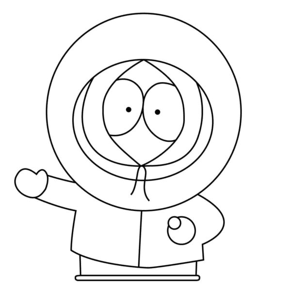Kenny McCormick in South Park Coloring Page