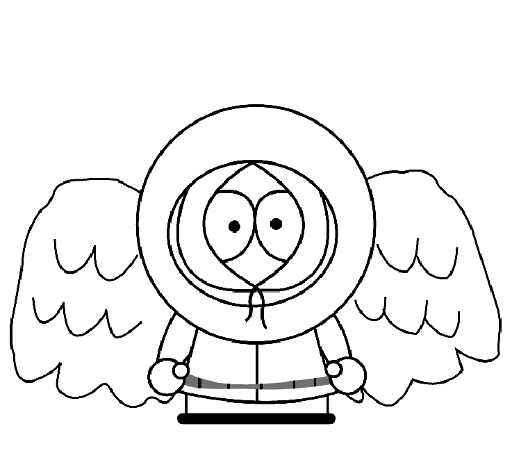 Kenny McCormick with wings Coloring Pages