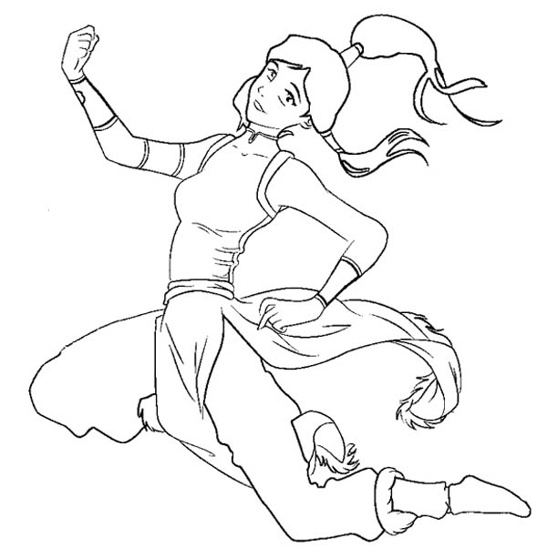 Korra from The Legend Of Korra Coloring Page