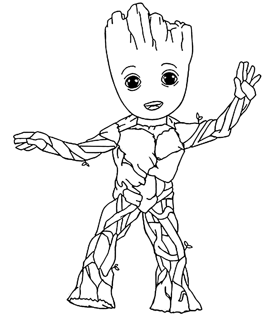 Little Groot Coloring Page