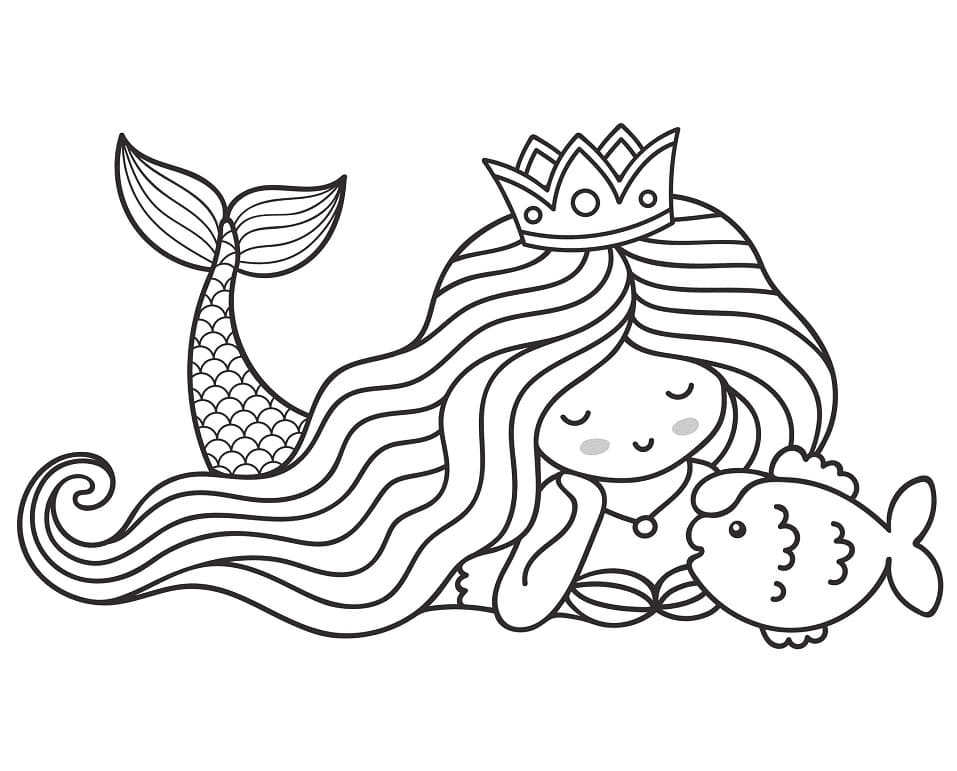 Petite sirène et poisson mignon de Mermaid