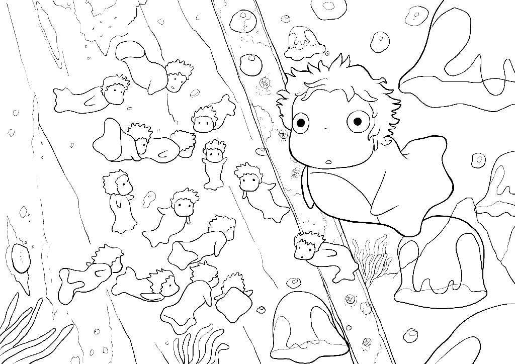Little Ponyo Coloring Pages