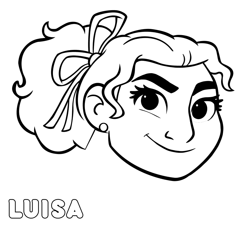 Luisa Madrigal Face Coloring Page