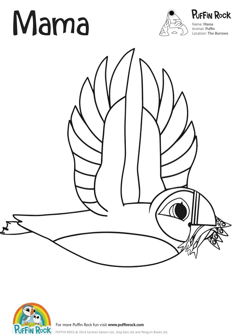 Mama from Puffin Rock Coloring Pages