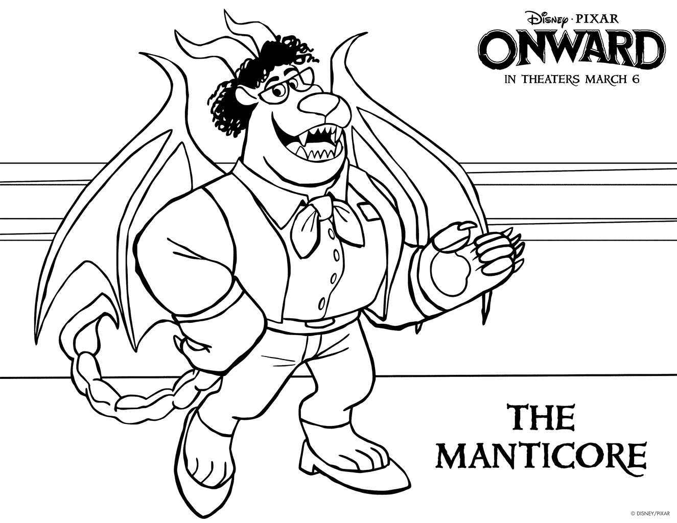 Manticore from Onward Coloring Page