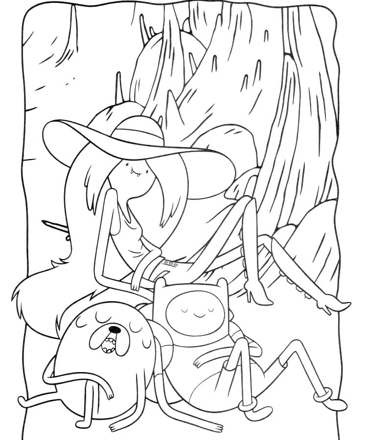 Marceline, Finn and Jake Coloring Page