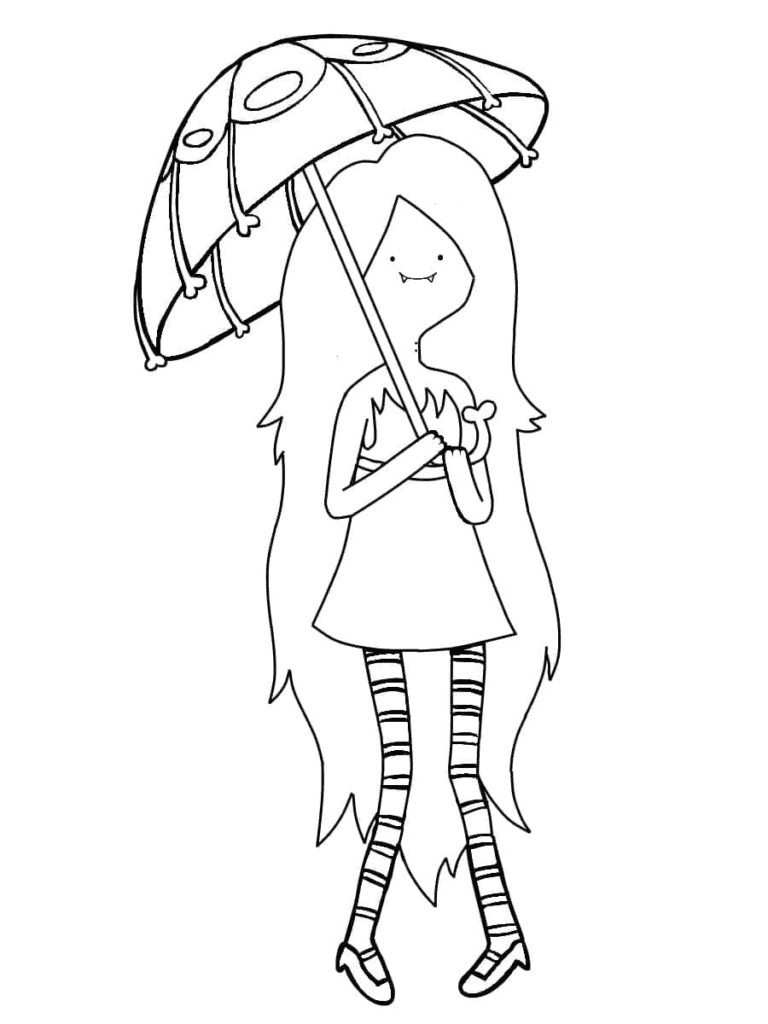 Marceline with umbrella Coloring Page