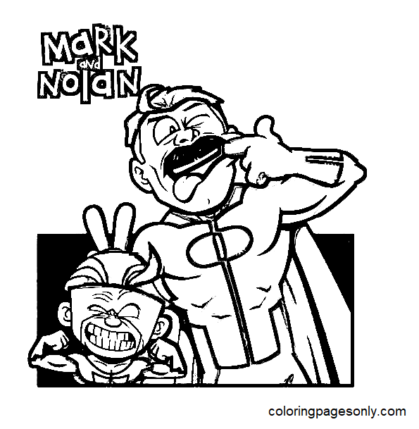 Pagina da colorare di Mark e Nolan