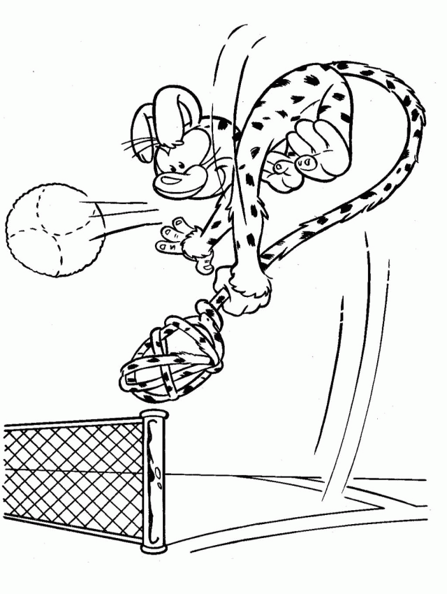 Marsupilami Playing Volleyball Coloring Page