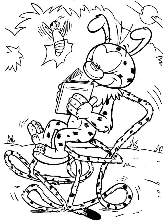 Marsupilami Reading Book Coloring Pages