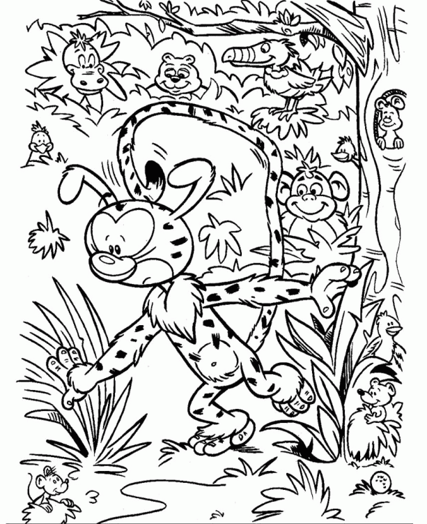 Marsupilami With Friends Coloring Page