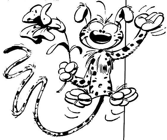 Marsupilami with Flower Coloring Pages
