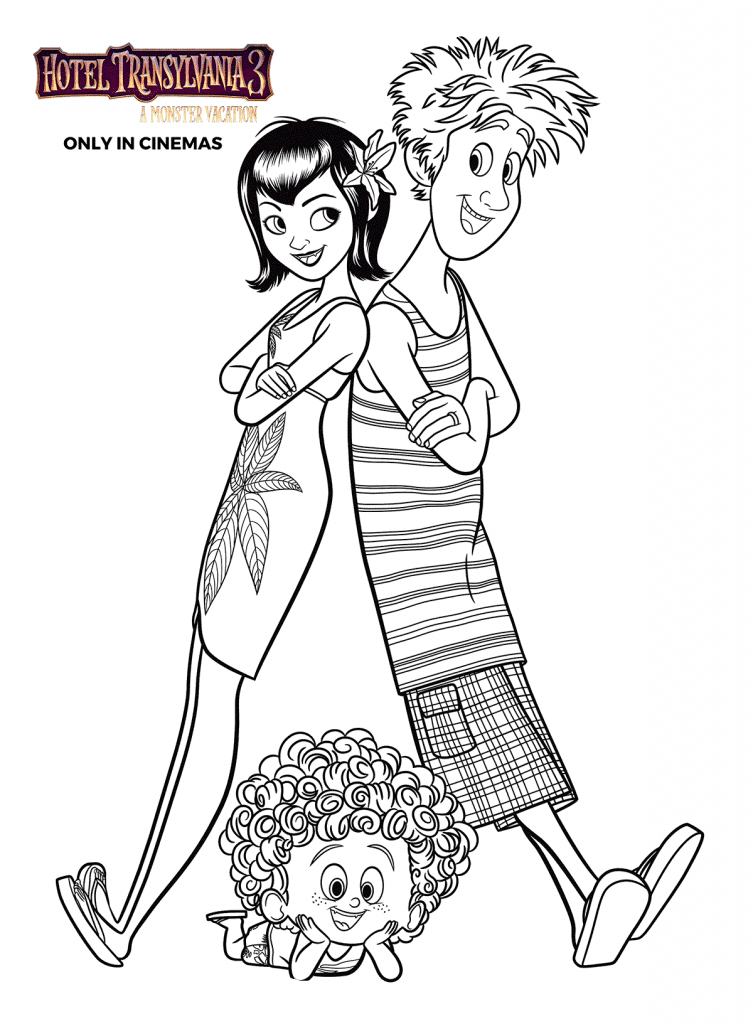 Mavis, Jonathan and Dennis Coloring Pages