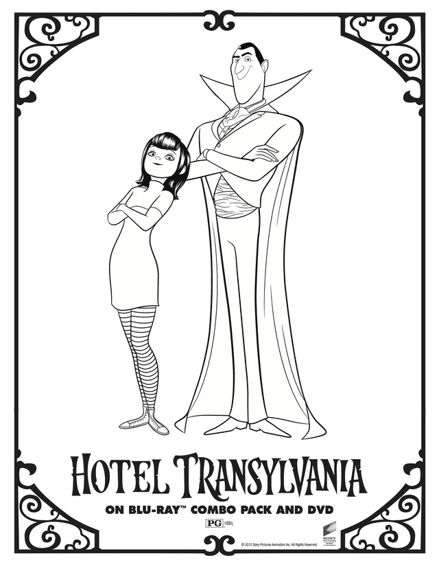 Mavis with Dracula Coloring Pages