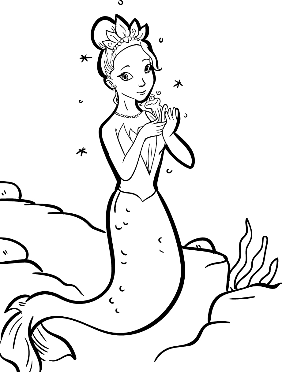 Sirena y linda rana de Sirena