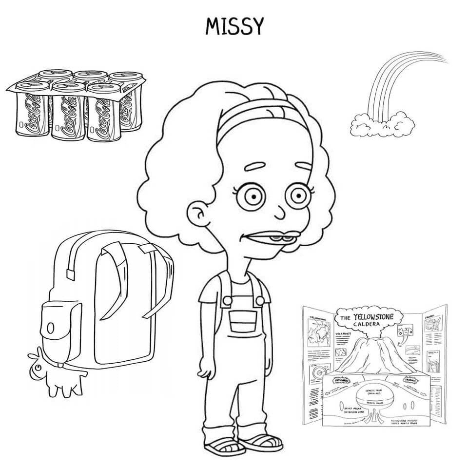 Missy from Big Mouth Coloring Page