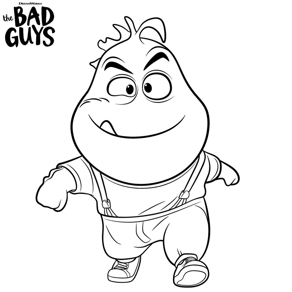 Mr. Piranha from Bad Guys Coloring Page