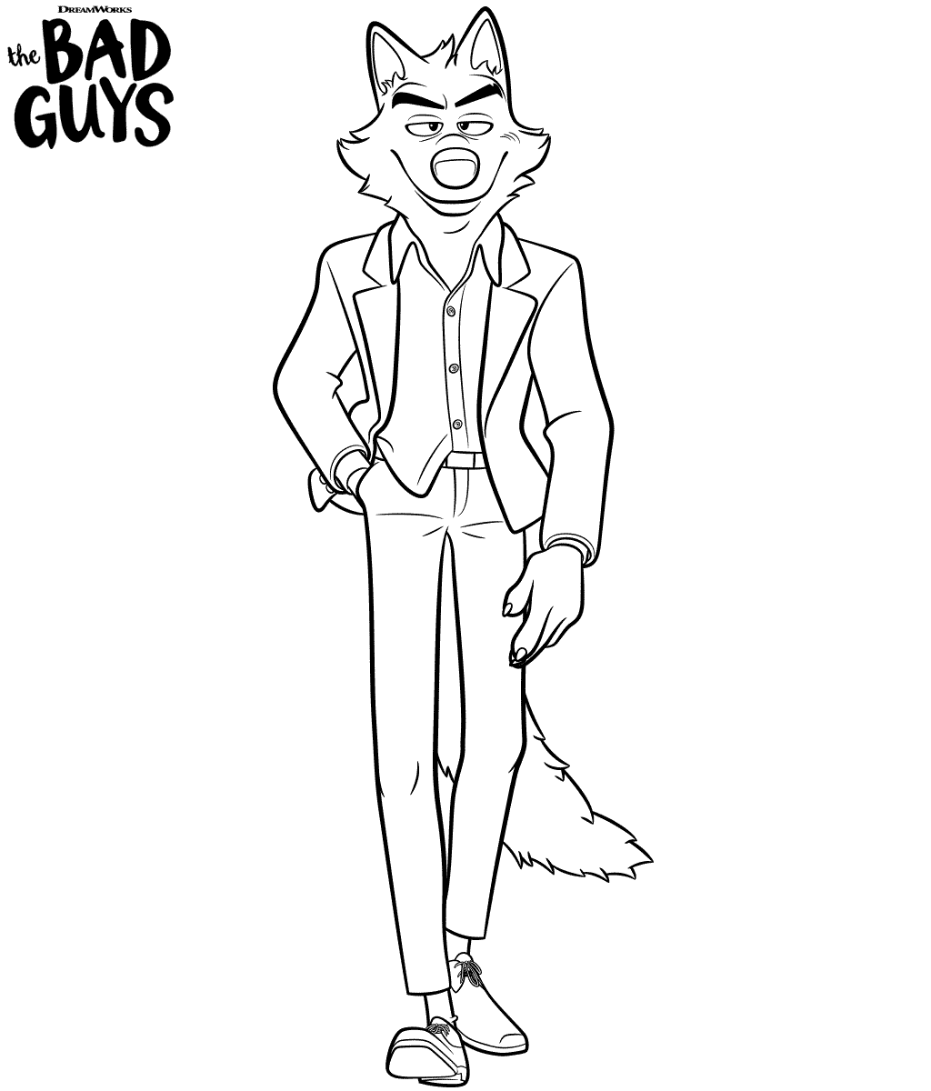 Mr. Wolf from The Bad Guys Coloring Pages