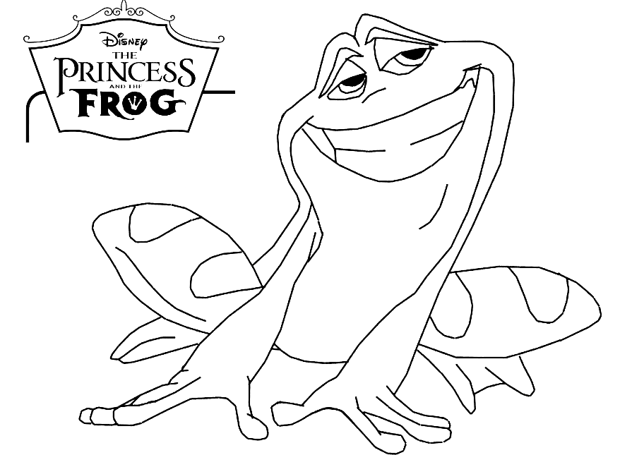 Naveen as a Frog Coloring Page
