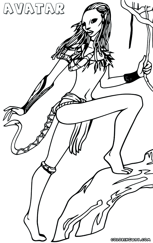 Neytiri in Avatar Movie Coloring Page