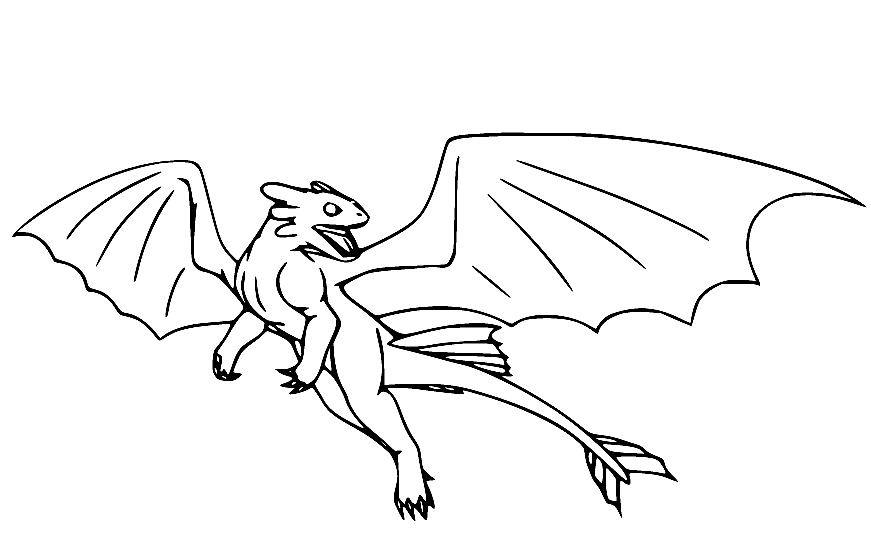 Night Fury – from How to Train Your Dragon Coloring Pages