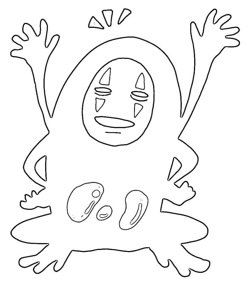 No Face From Spirited Away Coloring Page