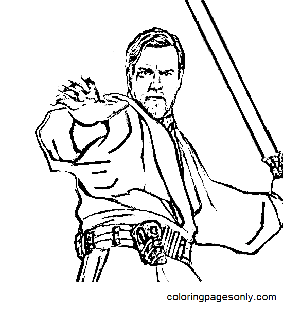 Obi Wan Kenobi Image Coloring Page