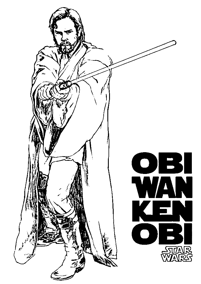Obi Wan Kenobi from Star Wars Coloring Page